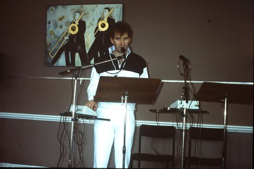 Daryl Runswick operating vocal synthesiser